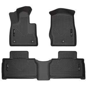 Ford Explorer Floor Liners - Front + Rear - Husky Liners - Weatherbeater Series - Black - 2020 Ford Explorer Floor Liners - Front + Rear - Husky Liners - Weatherbeater Series - Black - 2020
